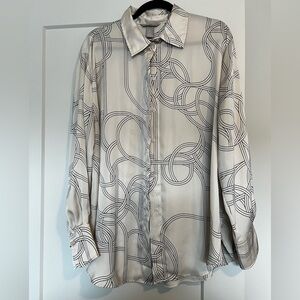 Stylish cream and Black Patterned Shirt